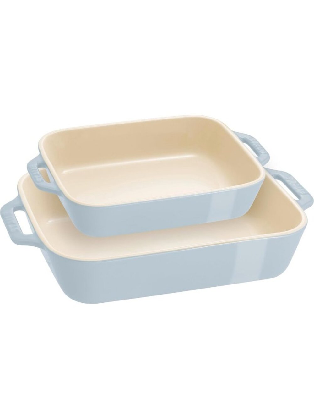 Ceramic 2-Piece Rectangular Baking Dish Set in Macaron Pastel Blue - Stylish